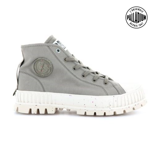 Pánské Boty Palladium Pallashock Mid Organic Světle Šedé | CZ UKJ-71X